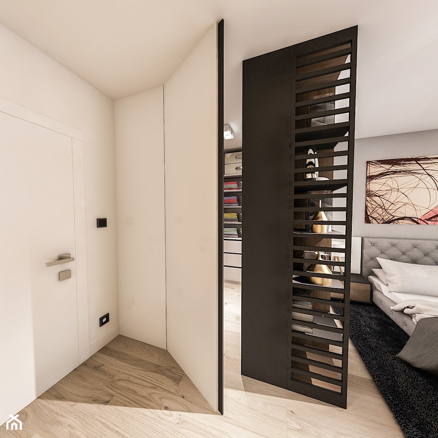 Projekt mieszkania - Austria 2017 - Średnia zamknięta garderoba przy sypialni - zdjęcie od BIBI Designe