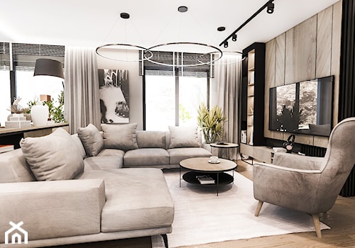 RADOM -2023 / projekt domu jednorodzinnego - Salon, styl industrialny - zdjęcie od BIBI Designe