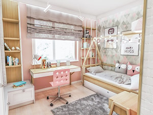 Projekt mieszkania - Gdańsk 2019 r. - Mały różowy szary pokój dziecka dla dziecka dla dziewczynki, ... - zdjęcie od BIBI