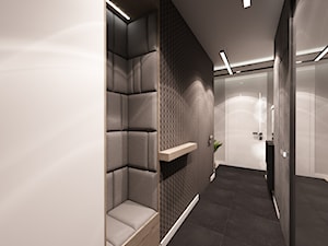 Projekt mieszkania 70m2- Wawa 2017 - Duży czarny szary hol / przedpokój, styl nowoczesny - zdjęcie od BIBI Designe