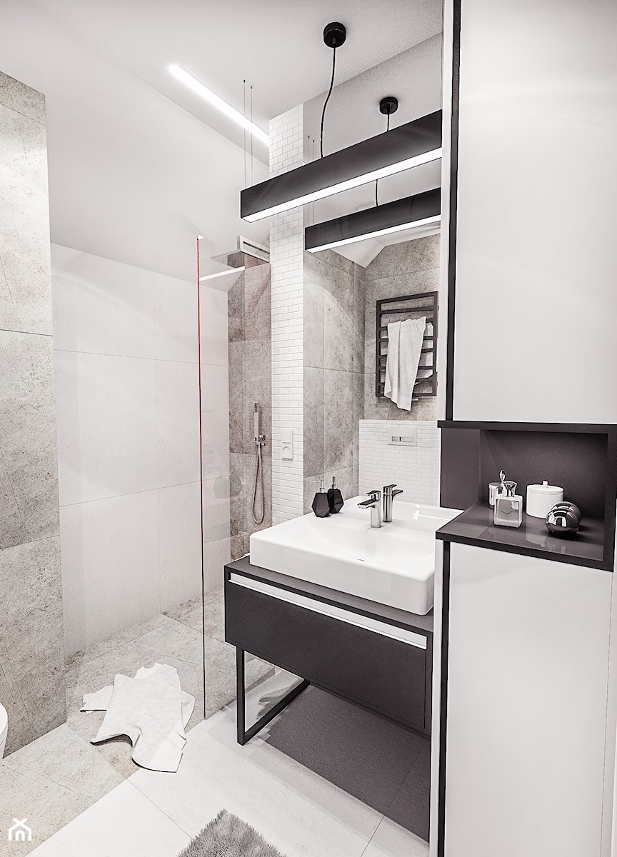 Mała bez okna z lustrem łazienka, styl nowoczesny - zdjęcie od BIBI Designe