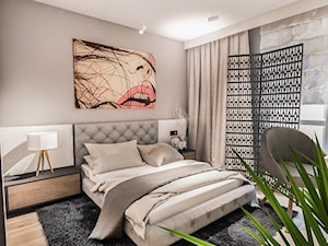Projekt mieszkania - Austria 2017 - Mała szara sypialnia - zdjęcie od BIBI Designe