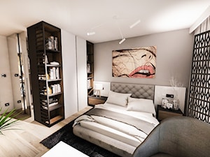 Projekt mieszkania - Austria 2017 - Średnia szara sypialnia - zdjęcie od BIBI