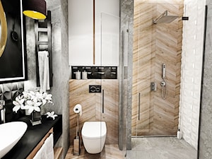 ŁAZIENKA -ŁÓDŹ 2019 - Średnia bez okna łazienka, styl nowoczesny - zdjęcie od BIBI Designe