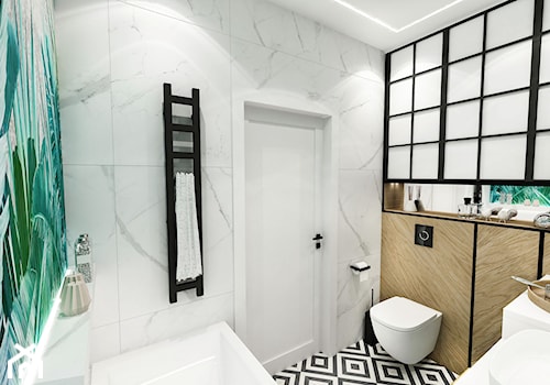 PROJEKT ŁAZIENKI - 6m2 - Mała bez okna z punktowym oświetleniem łazienka, styl glamour - zdjęcie od BIBI Designe