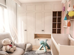 Projekt Mieszkania W-wa 2019 - Mały różowy szary pokój dziecka dla niemowlaka dla chłopca dla dziewc ... - zdjęcie od BIBI