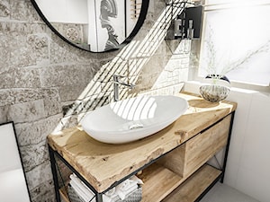 PROJEKT ŁAZIENKI - AU 2018 - Z lustrem łazienka z oknem, styl vintage - zdjęcie od BIBI Designe