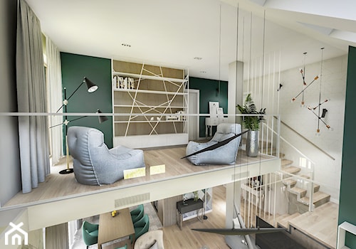 Projekt wnętrza domu pod Sewillą - Duży szary zielony hol / przedpokój - zdjęcie od BIBI Designe