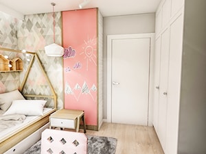 Projekt mieszkania - Gdańsk 2019 r. - Mały szary pokój dziecka dla dziecka dla nastolatka dla chłopca dla dziewczynki, styl vintage - zdjęcie od BIBI Designe