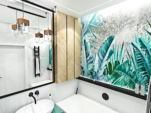 PROJEKT ŁAZIENKI - 6m2 - Mała bez okna z lustrem ze szkłem na ścianie łazienka, styl glamour - zdjęcie od BIBI Designe