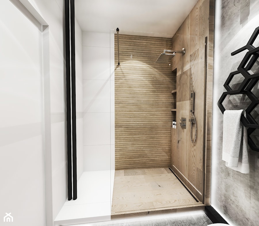 Projekt mieszkania - Gdańsk 2019 r. - Mała bez okna łazienka, styl nowoczesny - zdjęcie od BIBI Designe