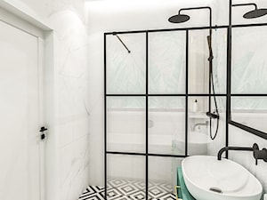 PROJEKT ŁAZIENKI - 6m2 - Średnia bez okna z lustrem łazienka, styl glamour - zdjęcie od BIBI