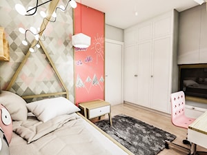 Projekt mieszkania - Gdańsk 2019 r. - Średni szary pokój dziecka dla dziecka dla nastolatka dla dziewczynki, styl vintage - zdjęcie od BIBI Designe