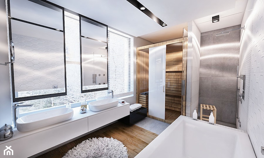 Projekt łazienki z sauną - Łazienka, styl nowoczesny - zdjęcie od BIBI Designe