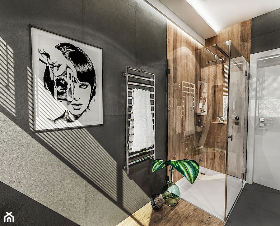 PROJEKT ŁAZIENKI - ŁDZ 2019 - Mała łazienka z oknem, styl nowoczesny - zdjęcie od BIBI Designe