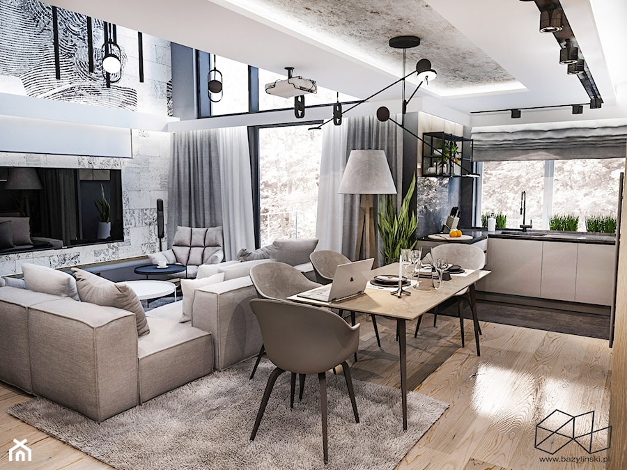 Projekt mieszkania w Apartamencie / ŁÓDŹ - Jadalnia, styl nowoczesny - zdjęcie od BIBI Designe
