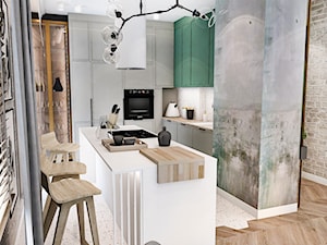 Projekt mieszkania w Apartamencie / Łódź 2022 - Kuchnia, styl skandynawski - zdjęcie od BIBI Designe