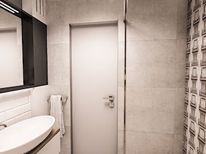 Projekt mieszkania w Łodzi 65 m2 - Mała bez okna z lustrem łazienka - zdjęcie od BIBI