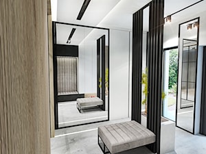 PROJEKT DOMU -POZNAŃ 2019 - Średni biały brązowy hol / przedpokój, styl nowoczesny - zdjęcie od BIBI Designe