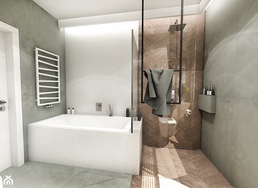 Projekt domu pod Nowym Sączem - Średnia łazienka z oknem - zdjęcie od BIBI Designe