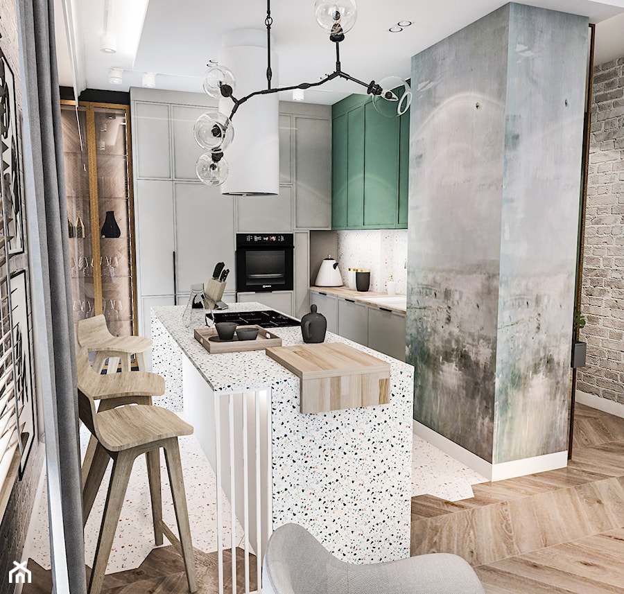 Projekt mieszkania w Apartamencie / Łódź 2022 - Kuchnia, styl nowoczesny - zdjęcie od BIBI Designe