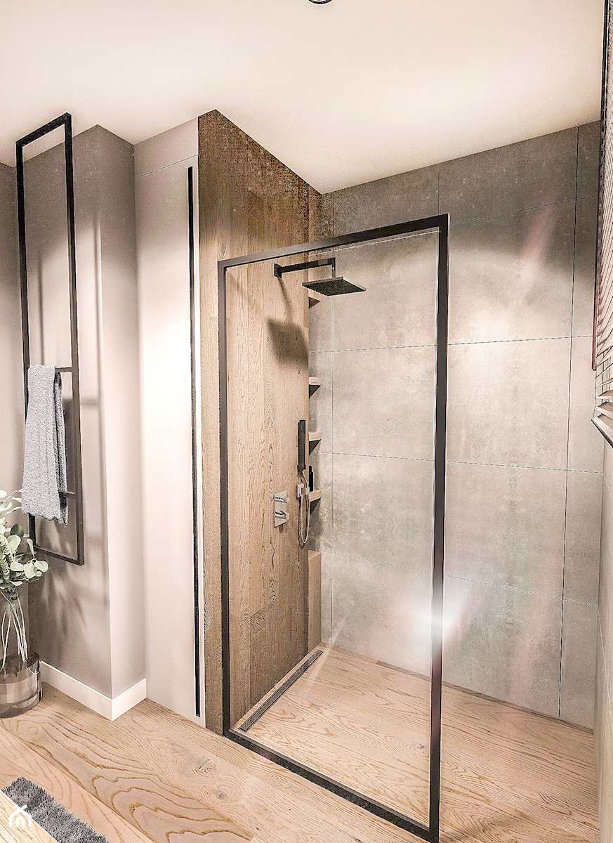 PROJEKT WNĘTRZA DOMU -ŁÓDŹ 2019 - Średnia łazienka z oknem - zdjęcie od BIBI Designe