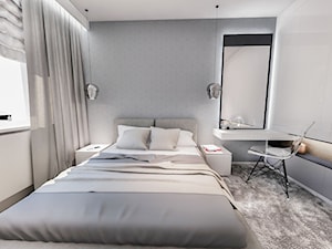 Projekt mieszkania W Warszawie 80 m2 - Średnia biała sypialnia, styl nowoczesny - zdjęcie od BIBI