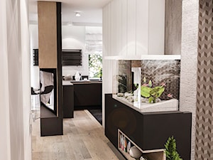 Projekt mieszkania 70m2- Wawa 2017 - Mały szary hol / przedpokój, styl nowoczesny - zdjęcie od BIBI