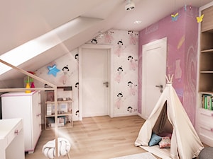 Projekt wnętrza domu pod Sewillą - Mały biały różowy pokój dziecka dla dziecka dla dziewczynki - zdjęcie od BIBI Designe