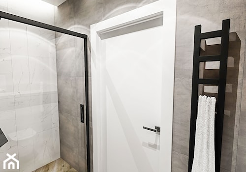 ŁAZIENKA MAŁA - WROCŁAW 2019 - Średnia bez okna z punktowym oświetleniem łazienka, styl vintage - zdjęcie od BIBI Designe