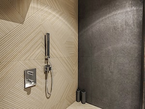 PROJEKT ŁAZIENKI - Tyrol 2018 - Mała łazienka w bloku w domu jednorodzinnym bez okna, styl skandyn ... - zdjęcie od BIBI
