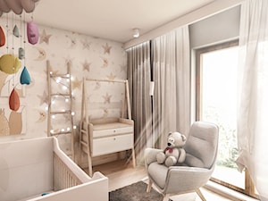 Projekt Mieszkania W-wa 2019 - Mały szary pokój dziecka dla niemowlaka dla chłopca dla dziewczynki - zdjęcie od BIBI