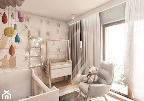 Projekt Mieszkania W-wa 2019 - Mały szary pokój dziecka dla niemowlaka dla chłopca dla dziewczynki - zdjęcie od BIBI Designe