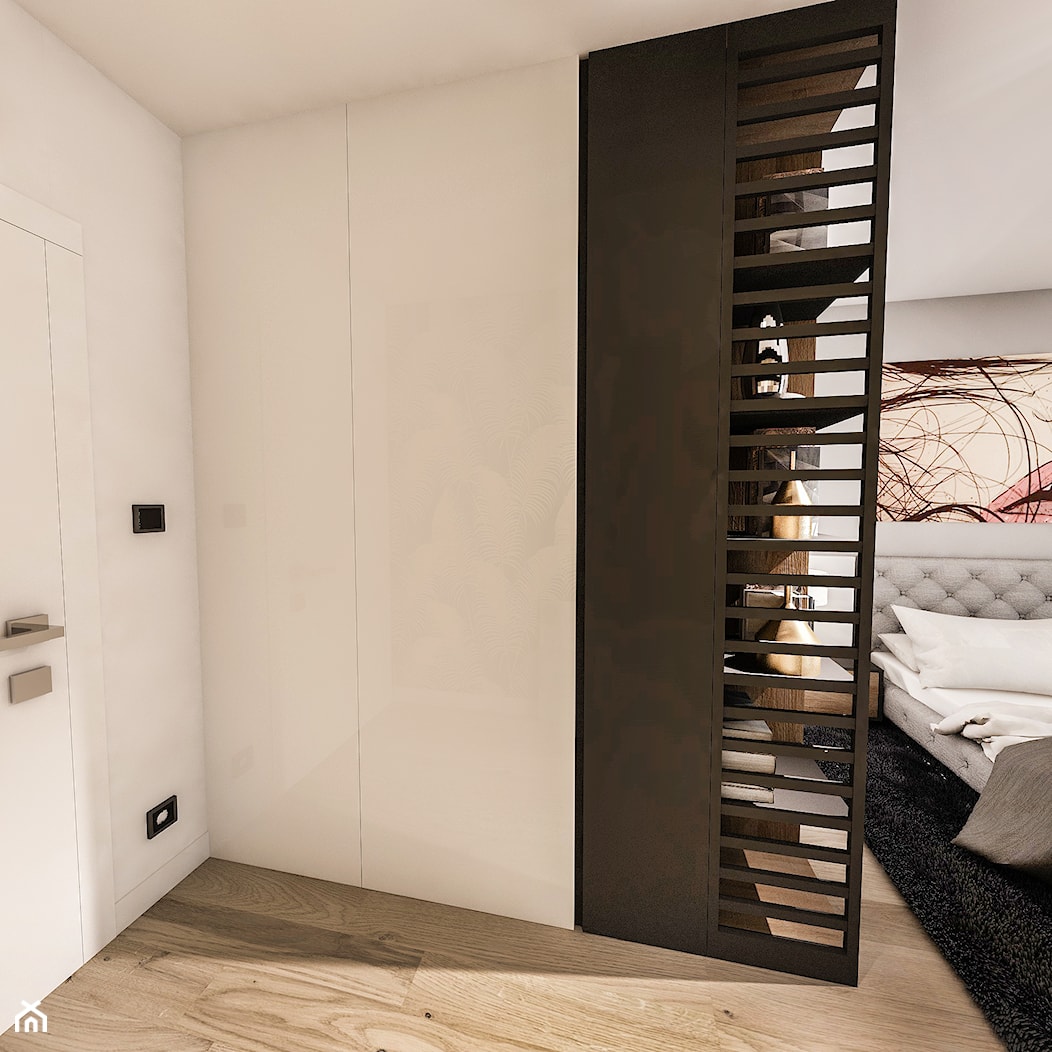 Projekt mieszkania - Austria 2017 - Mała otwarta garderoba przy sypialni - zdjęcie od BIBI Designe - Homebook