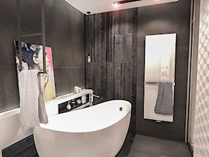 PROJEKT ŁAZIENKI -LDZ 2018 - Średnia bez okna z punktowym oświetleniem łazienka, styl nowoczesny - zdjęcie od BIBI