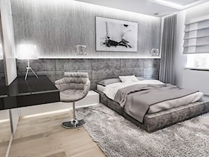 Projekt domu pod Łodzią - Średnia szara sypialnia, styl nowoczesny - zdjęcie od BIBI Designe