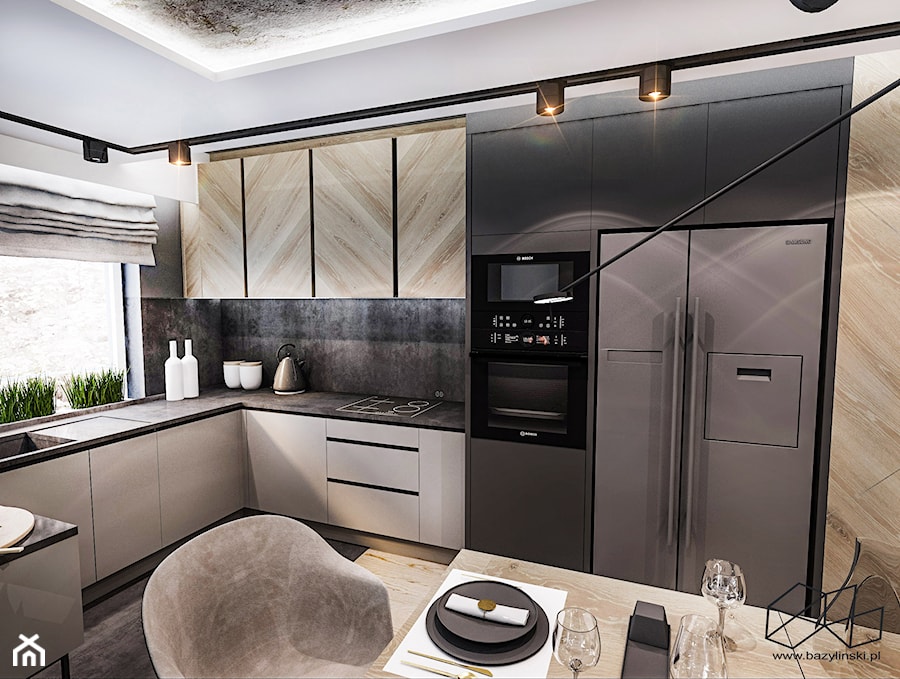 Projekt mieszkania w Apartamencie / ŁÓDŹ - Kuchnia, styl nowoczesny - zdjęcie od BIBI Designe