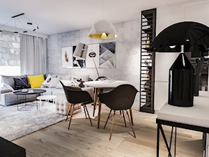 Projekt mieszkania - Austria 2017 - Średni salon z kuchnią z jadalnią - zdjęcie od BIBI
