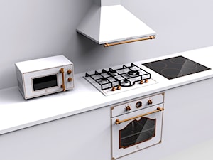 Kuchnia - Mała zamknięta szara z zabudowaną lodówką z lodówką wolnostojącą kuchnia jednorzędowa, styl minimalistyczny - zdjęcie od Electrolux