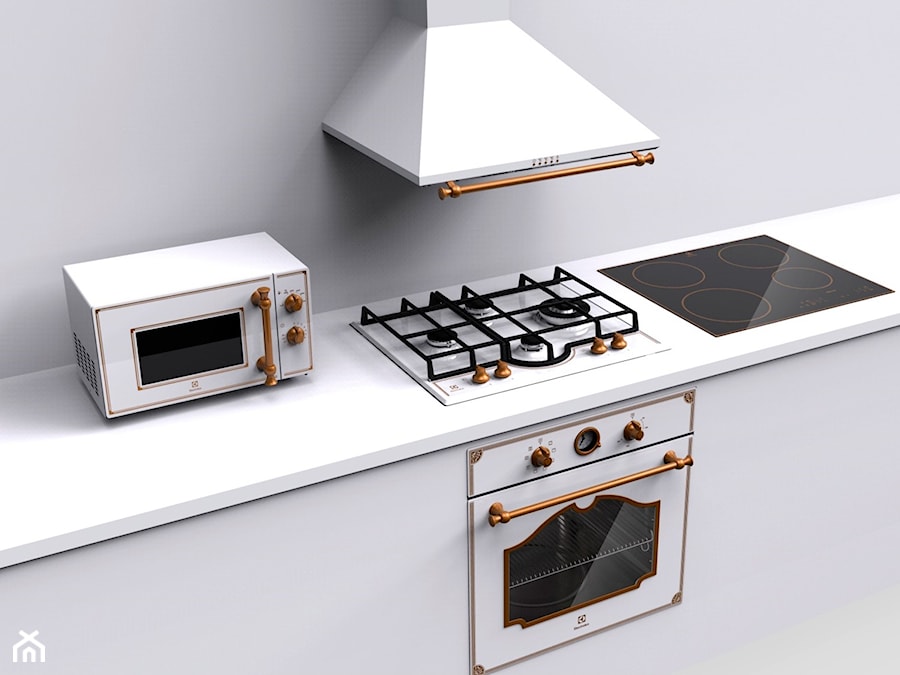 Kuchnia - Mała zamknięta szara z zabudowaną lodówką z lodówką wolnostojącą kuchnia jednorzędowa, styl minimalistyczny - zdjęcie od Electrolux