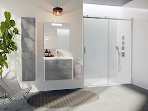 KOLEKCJA AREA_RONDA_IGNIS - Średnia łazienka z oknem, styl skandynawski - zdjęcie od Roca