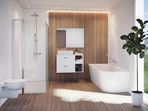 KOLEKCJA DEBBA_INSPIRA_ETERNITY_CRATOS - Średnia łazienka z oknem, styl skandynawski - zdjęcie od Roca