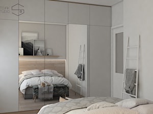 Projekt przytulnego mieszkania - Średnia biała sypialnia, styl nowoczesny - zdjęcie od Stojak Studio