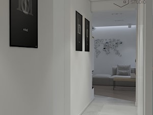Dom nad Bzurą - Mały biały hol / przedpokój, styl nowoczesny - zdjęcie od Stojak Studio