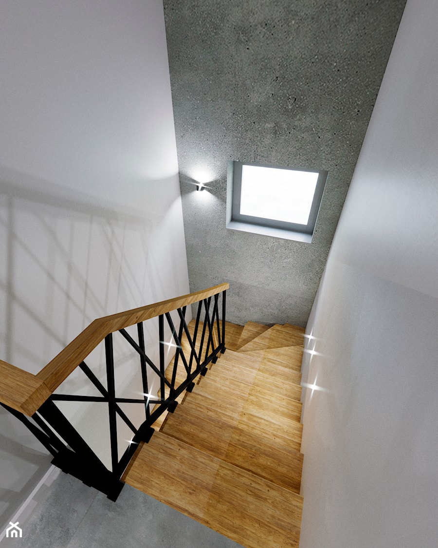 Projekt domu w Tychach - Schody, styl nowoczesny - zdjęcie od Karolina Żaczek