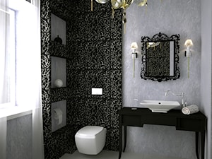 Łazienka w stylu Glamour - Mała na poddaszu łazienka z oknem, styl glamour - zdjęcie od Karolina Żaczek