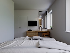 Projekt domu w Tychach - Średnia biała z biurkiem sypialnia, styl nowoczesny - zdjęcie od Karolina Żaczek