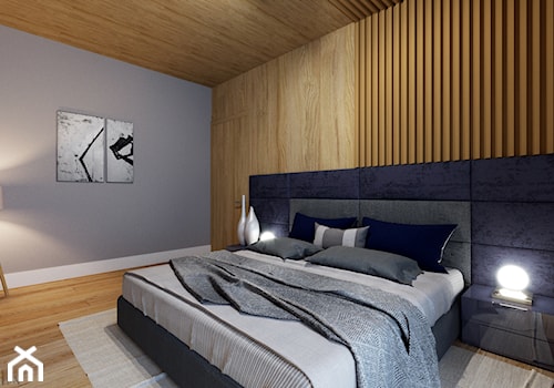 Mieszkanie w stylu industrialnym/nowoczesnym - Średnia szara sypialnia, styl nowoczesny - zdjęcie od Karolina Żaczek