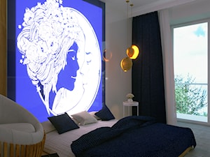 Sypialnia - Duża biała z panelami tapicerowanymi sypialnia, styl nowoczesny - zdjęcie od Karolina Żaczek