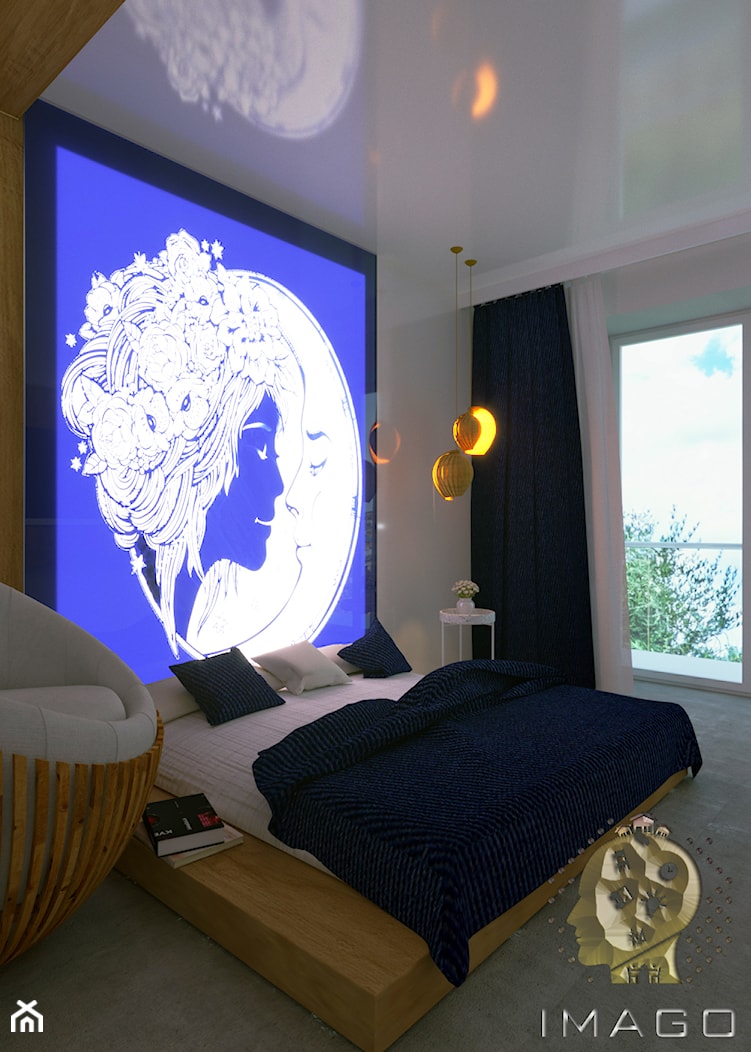 Sypialnia - Duża biała z panelami tapicerowanymi sypialnia, styl nowoczesny - zdjęcie od Karolina Żaczek - Homebook